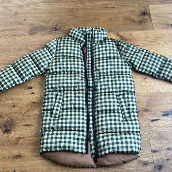 Rebecca Minkoff Puffer Coat Jacket Khski Black Gingham Buffalo Plaid S NEW - Picture 1 of 3